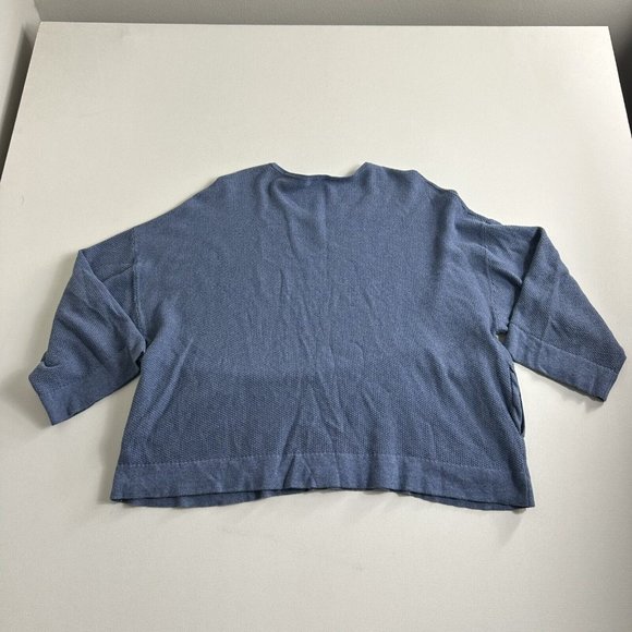 J. Jill Pure Jill Sweater Size Large Blue Pockets Boat Neck Drop Shoulder - Picture 2 of 7